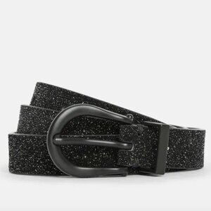 AllSaints Luna Sparkle Skinny Leather Black Western Belt Size Medium NWOT